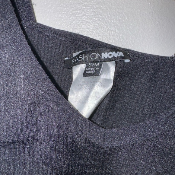 Fashion Nova, black seamless tank top, size S/M - Picture 2 of 3